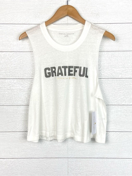 Spiritual Gangster Tops - NWT SPIRITUAL GANGSTER Grateful Crop Relaxed Tank Top White XL Comfy Active